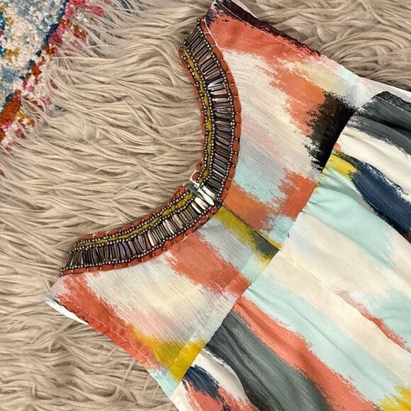 HD in Paris bejeweled brush strokes shift dress size 8 - Picture 6 of 6